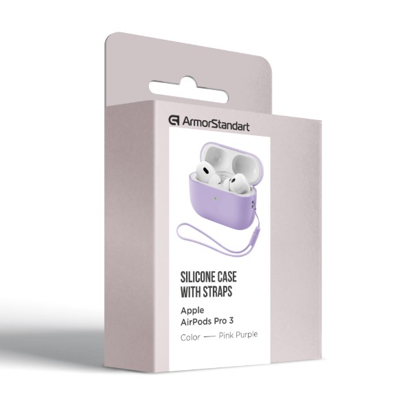 Фото - Чехол для наушников Armorstandart Silicone Case with straps for Apple AirPods Pro 3 Pink Purple (ARM91284)